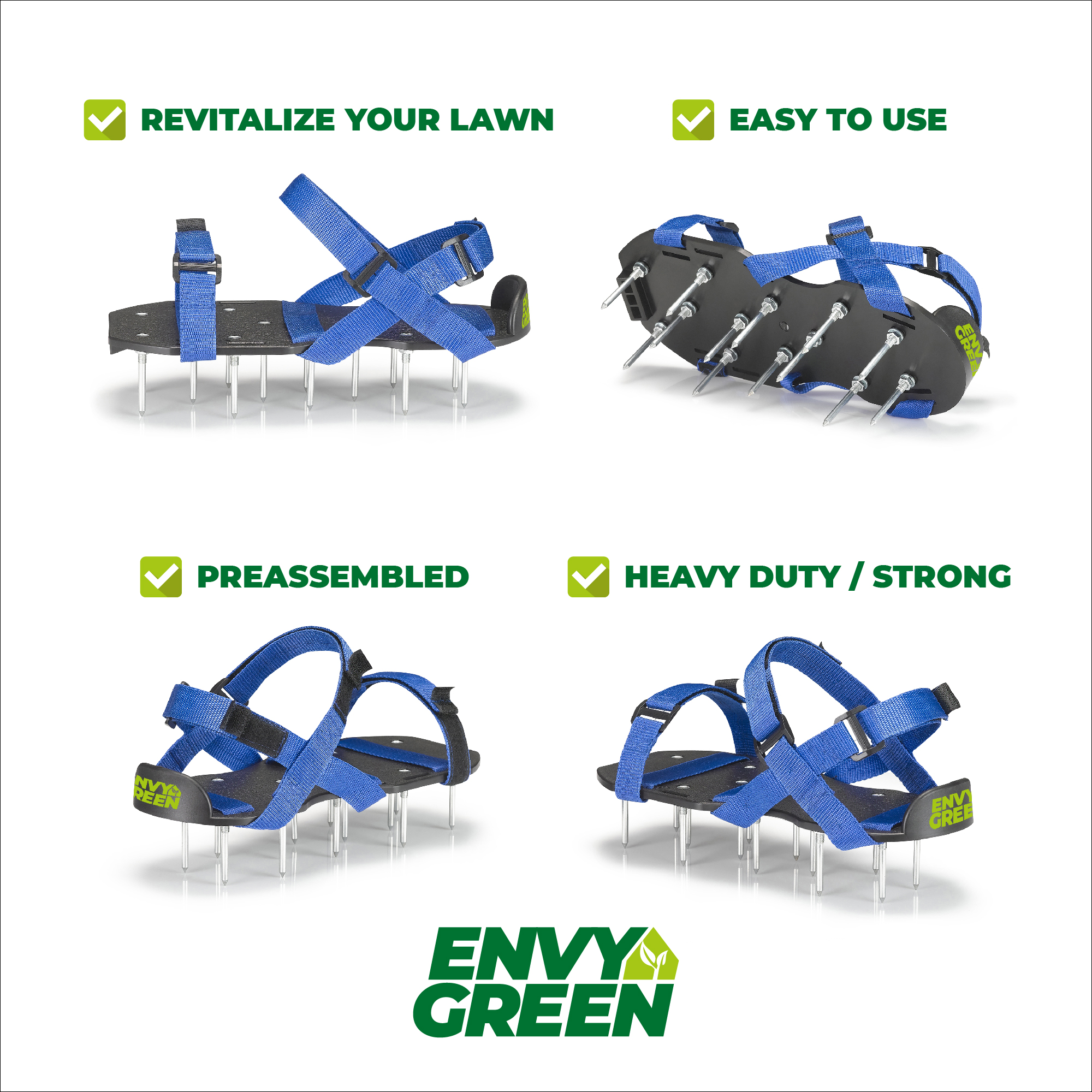 Envygreen Lawn Aerator Shoes One-Size-Fits-All G Ready-To-Use Pre-Assembled